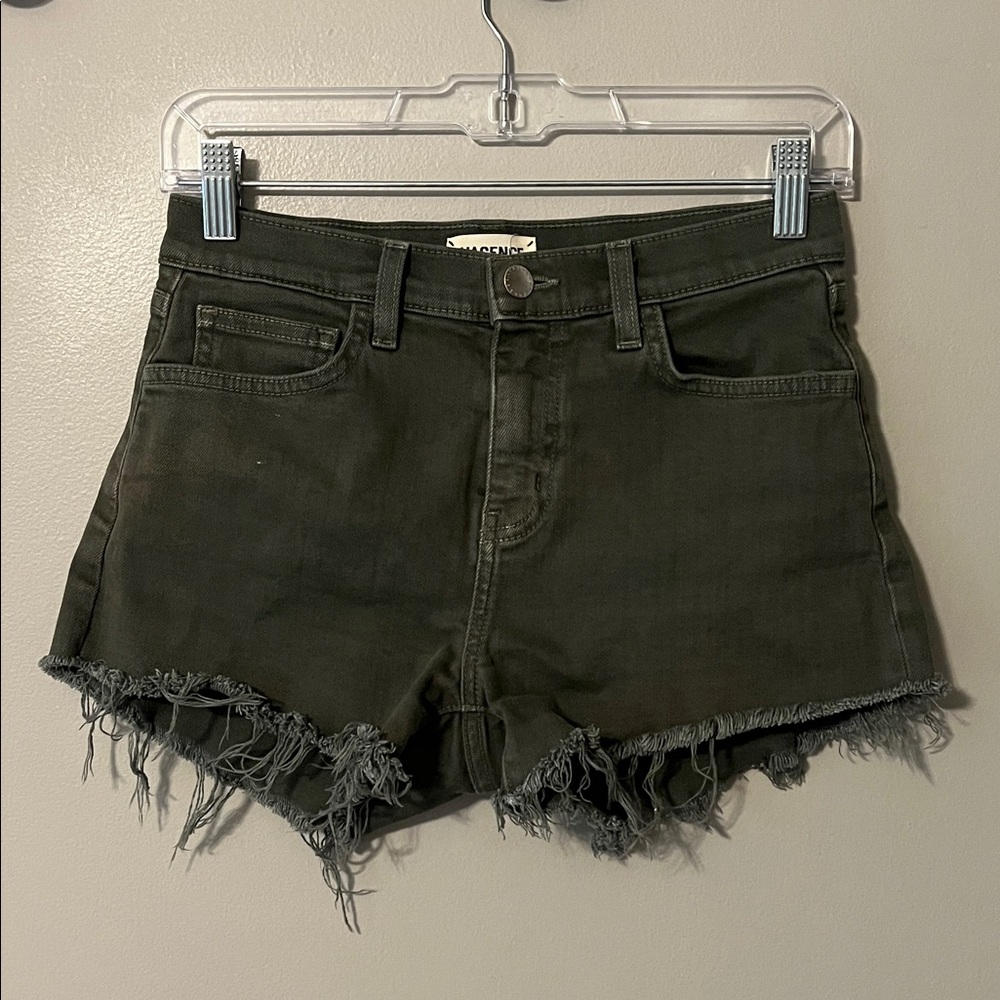 L'AGENCE Denim Jean Shorts Green Size 25